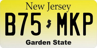 NJ license plate B75MKP