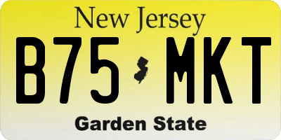 NJ license plate B75MKT