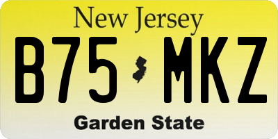 NJ license plate B75MKZ
