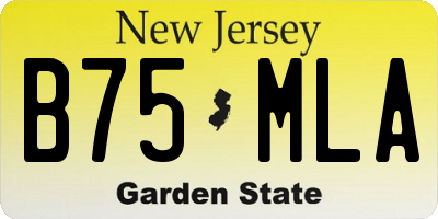 NJ license plate B75MLA
