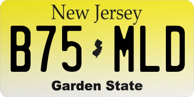 NJ license plate B75MLD