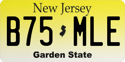NJ license plate B75MLE