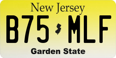 NJ license plate B75MLF