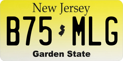 NJ license plate B75MLG