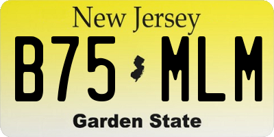 NJ license plate B75MLM