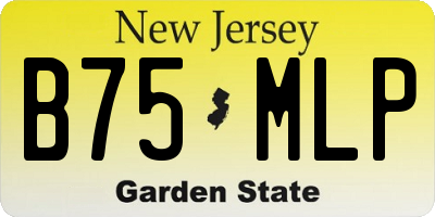 NJ license plate B75MLP