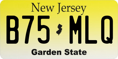 NJ license plate B75MLQ
