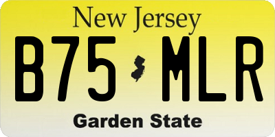 NJ license plate B75MLR