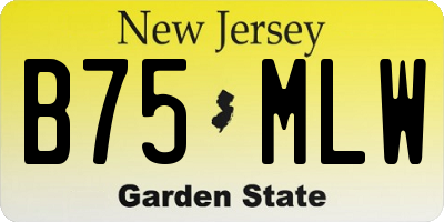 NJ license plate B75MLW