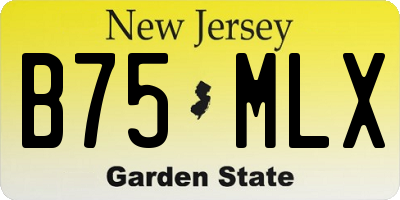 NJ license plate B75MLX
