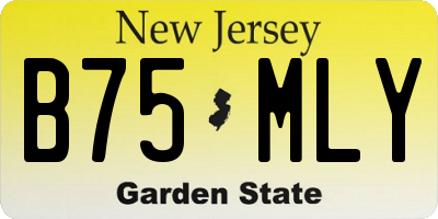 NJ license plate B75MLY