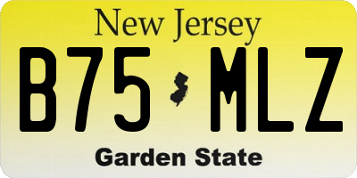 NJ license plate B75MLZ