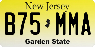 NJ license plate B75MMA