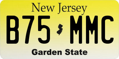 NJ license plate B75MMC