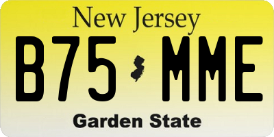 NJ license plate B75MME