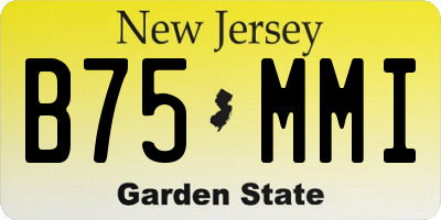 NJ license plate B75MMI