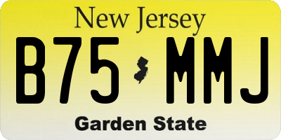 NJ license plate B75MMJ
