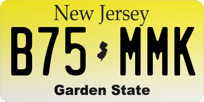 NJ license plate B75MMK