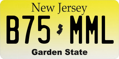 NJ license plate B75MML