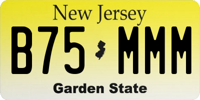 NJ license plate B75MMM