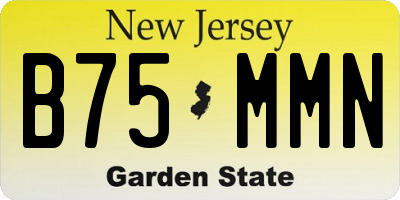 NJ license plate B75MMN