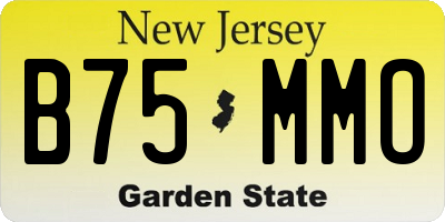 NJ license plate B75MMO