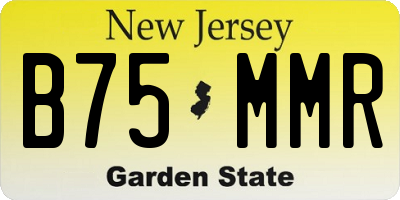 NJ license plate B75MMR
