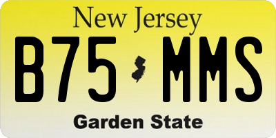 NJ license plate B75MMS