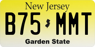 NJ license plate B75MMT