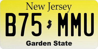NJ license plate B75MMU