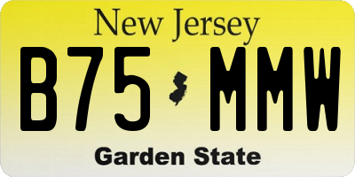 NJ license plate B75MMW
