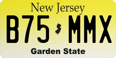 NJ license plate B75MMX