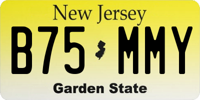 NJ license plate B75MMY