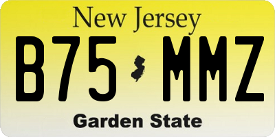 NJ license plate B75MMZ