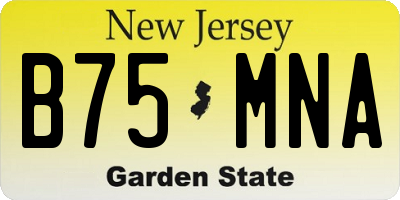 NJ license plate B75MNA
