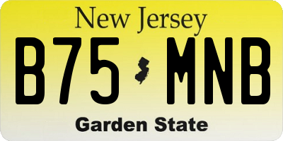 NJ license plate B75MNB