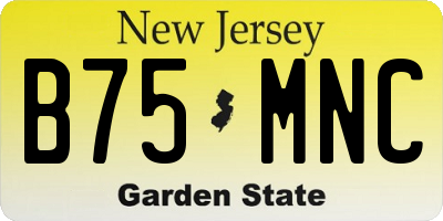 NJ license plate B75MNC