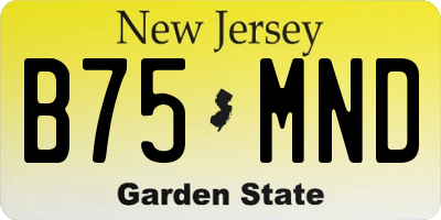 NJ license plate B75MND