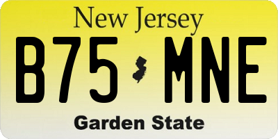 NJ license plate B75MNE