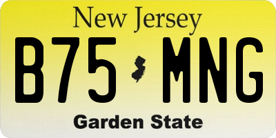 NJ license plate B75MNG