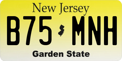 NJ license plate B75MNH