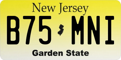 NJ license plate B75MNI