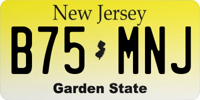NJ license plate B75MNJ