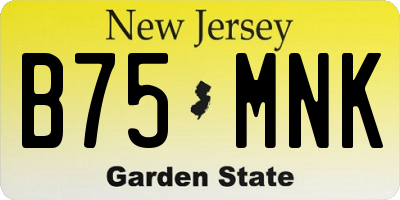 NJ license plate B75MNK