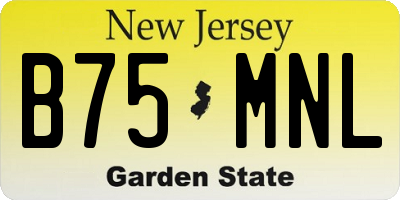 NJ license plate B75MNL