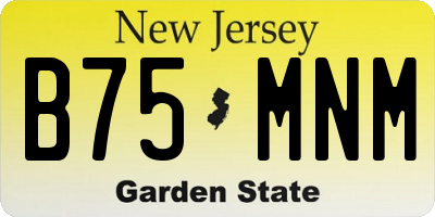 NJ license plate B75MNM