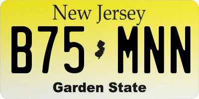 NJ license plate B75MNN