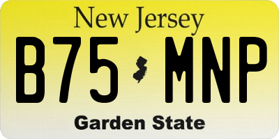 NJ license plate B75MNP