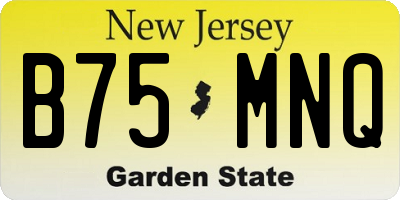 NJ license plate B75MNQ