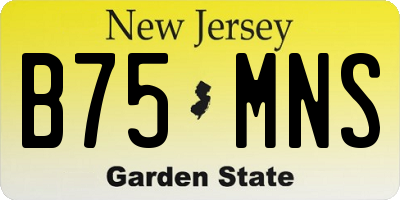 NJ license plate B75MNS